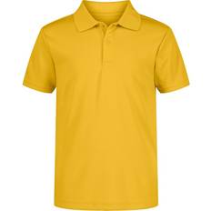 Tops Nautica Boys School Uniform Short Sleeve Polo Shirt, Button Closure, Moisture Wicking Performance Material, Gold, Husky