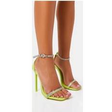 44 - Syntet Pumps Public Desire Jemma Wide Fit Lime Diamante Barely There Barely There Stiletto Heels green