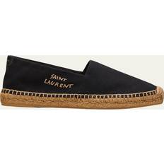 Saint Laurent Men Low Shoes Saint Laurent Men's Logo-Stitched Canvas Espadrilles BLACK 44EU11US