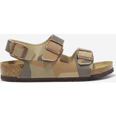 Birkenstock Barnskor Birkenstock Boys Milano Geometric Camo Sandals in Brown By Childsplay Clothing EU 12.5