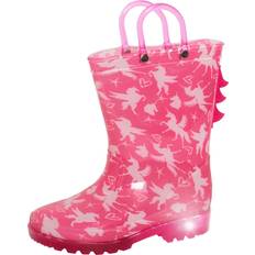 Ultimate Girls dinosaur unicorn light up wellington boots kids pink wellies handles
