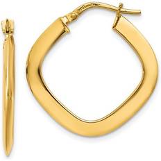 Quality Gold TH775 25 mm 14K Tapered Square Hoop Earrings, Yellow