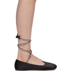 Grey - Women Ballerinas Amina Muaddi Black Ane Lace Up Ballerina Flats Black IT