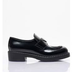 Prada Women Loafers Prada Brushed Leather Loafers - Chocolate