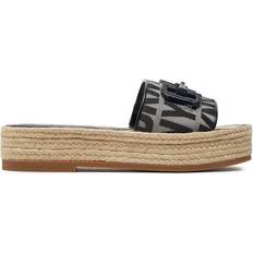 Absatz - Damen Slides DKNY Espadrilles K1483276 Schwarz