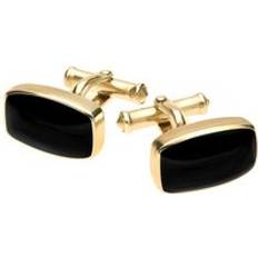 Cufflinks C. W. Sellors 9ct Gold Whitby Jet Barrel Cufflinks