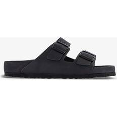 Birkenstock Mens Black Arizona Exquisite Double-strap Flat Leather Sandals Eur Men BLACK