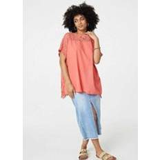 Clothing Izabel London Broderie Anglaise Oversized Blouse Pink