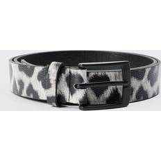 Leopardi Asusteet boohooMAN Leopard Print Belt - Grey