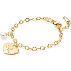 Jewelry Tiny Blessings Tiny Blessings Girls' 14K Gold Classic Charm Bracelet & Engraved Initial 6.25 Bracelet Baby, Little Kid, Big Kid Gold NO