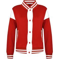 A2Z Kids 9-10 Years, Red Girls Boys Baseball Jacket Varsity Style Red Coat 9-10yrs