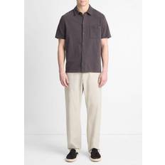 Shirts Vince Sueded Cotton Jersey Button-Front Shirt, Soft Black