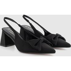 Office Womens Marley Bow Detail Slingback Block Heels Black