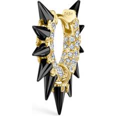 Maria Tash Yellow Gold Black Moissanite Mohawk And Diamond Pavé Hoop Earring 6.5Mm gold One