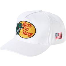 White Caps Bass Pro Shops Embroidered Logo Flat-Bill Cap White