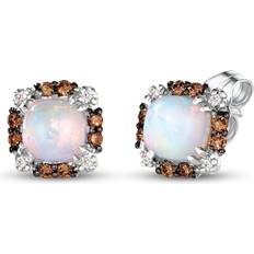 Beige - White Gold Earrings Le Vian Opal Earrings 1/8 ct tw Diamonds 14K Vanilla Gold one size