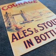 Grey Wall Decor East Urban Home Courage & Stout- Advertising Sign Wall Decor