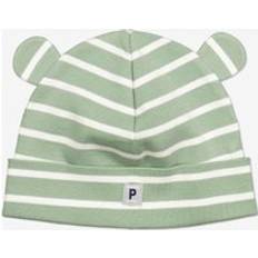 9-12M Beanies Children's Clothing Polarn O. Pyret Striped Baby Beanie Hat Green Newborn x 36/38