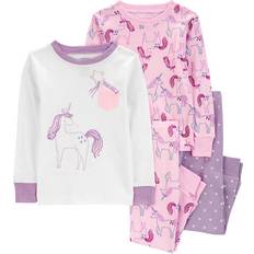 Nightwear Children's Clothing Carter's Baby Girls 4-Piece Unicorn 100% Snug Fit Cotton Pajamas 12M Pink/Blue