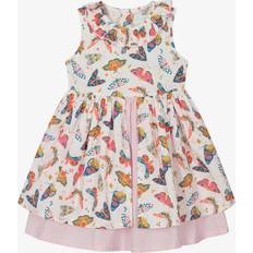 Powell Craft Girls Pink Cotton Butterfly Print Dress