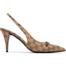Kanvas Pumps Gucci 85mm Erin Gg Canvas Slingback Pumps Ebony 36 38.5 41