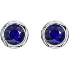 Sapphire - White Gold Earrings C W Sellors 18ct White Gold 0.50ct Sapphire Solitaire Stud Earrings