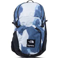 Denim Backpacks Supreme The North Face Bleached Denim Print Pocono Backpack Indigo