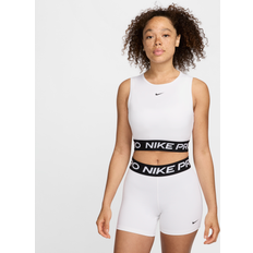 Women - XXS Tank Tops Nike Women's Pro Dri-FIT Cropped Tank Top, Medium, White