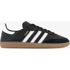 adidas Mens Black Samba Collapsible Leather and Suede Low-top Trainers BLACK