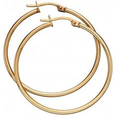 Elements Gold 9CT Yellow 30mm Hinged Hoop Earrings GE2219