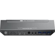 KVM Switches AV Access Sold by: ACTIONS GLOBAL US INC, KVM Switch 2 Computers 2 Monitors DisplayPort 8K@60Hz 4K@165hz/144hz DP1.4 KVM Switch Dual Monitors with USB 3.0 Ports Audio Out IR Remote with All Cables