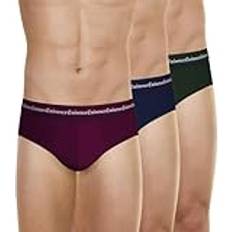 Purple Men's Underwear Eminence Pack Of 3 Briefs Cotton - Burgundy Navy Green