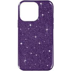 Avizar Apple iphone 14 pro glitter case adjustable silicone semi-rigid violet