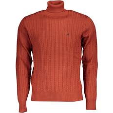 Brons - Man Truien U.S. Grand Polo Elegant Bronze Turtleneck Sweater for Men