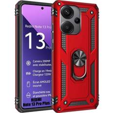 Xiaomi Fodral till Xiaomi Redmi Note 13 Pro 5G Note 13 Pro Plus 5G, Ultra-resistent hårt skydd med stöd Röd