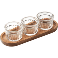 Assiettes Set Délice Apéro 10 cl + Plateau Bois - Transparent Assiette à Dessert