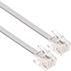 Keple 20m RJ11-kabel ADSL-förlängningskabel Telefonkabel Telefonkontakt Höghastighets BT Internet Bredband Man till manlig router och modem till RJ11 Telefonuttag, mikrofilter, fast tråd vit