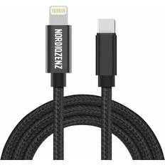 USB-C til Lightning Tekstilkabel, 2m, Sort
