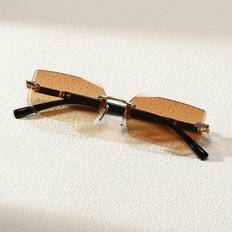 Shein Mens Fashionable Rimless YK Beach Driving In Black Summer Shades