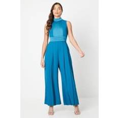 Slit Jumpsuits & Overalls Coast Petite High Neck Belted Jumpsuit Blue