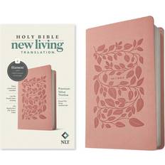 NLT Premium Value Thinline Bible, Filament-Enabled--soft leather-look, dusty pink vines