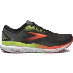 Brooks Men's Ghost Sneaker, Black Mandarin Red Green