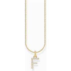 Weißgold Halsketten Thomas Sabo Essentials Gold Plated With Zirconia letter Z Pendant Necklace KE2265-414-14-L45V