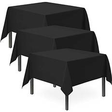 Table Decorations SOL 3pk black table cloth party 121x121cm halloween plastic cover