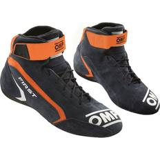 Blue Motorcycle Boots OMP Racing Ankle Boots FIRST Blue Orange Unisex