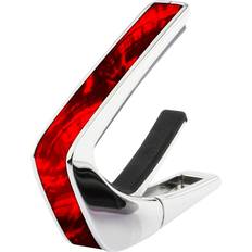 Red Capos THALIA CHROME FINISH CAPO WITH RED ANGEL WING INLAY