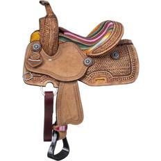 Horse Saddles JT Tough-1 Serape Barrel Saddle Light Antique 15"