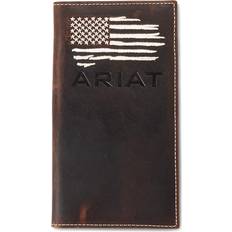 Ariat nödställd amerikansk flagga rodeo accessoarer plånbok, Distress-brun, One