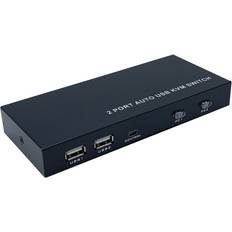 KVM-Switches Aisens A111-0400 HDMI KVM-Switch 4K @ 60Hz USB 1U-2PC mit Netzteil schwarz