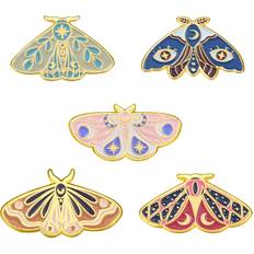 Butterfly enamel pins set cool horror enamel lapel pins brooches for backpack. five butterfly pins 0.04 pounds